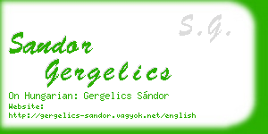 sandor gergelics business card