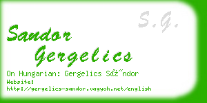 sandor gergelics business card